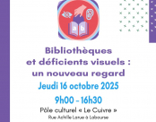 La médiathèque départementale vous invite à une journée professionnelle le 16 octobre 2025 de 9h à 16h30